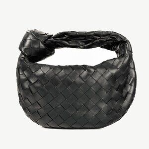 Bottega Veneta Mini Jodie Black Leather Knotted Round Bag